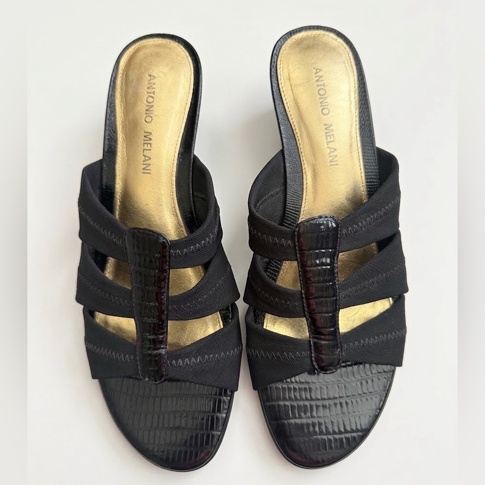 Antonio Melani multi-strap elastic slip-on sandals - Size 8.5